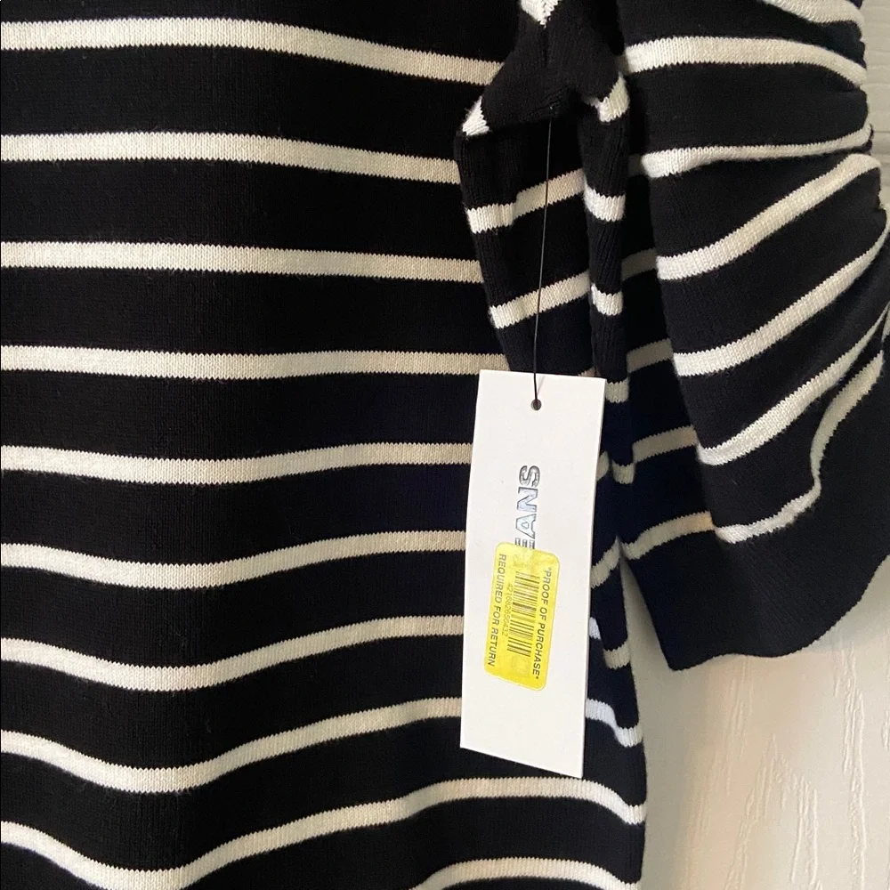 DKNY Black and White Striped Top length 26” bust 36” brand new - Picture 3 of 8